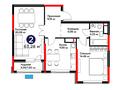 2-комнатная квартира · 63.28 м², Е 908 23 за ~ 45.9 млн 〒 в Астане, Нура р-н — фото 3