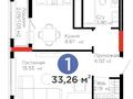 1-комнатная квартира · 33.26 м² · 2 этаж, Е 908 23 за 19.4 млн ₸ в Астане, Нура р-н