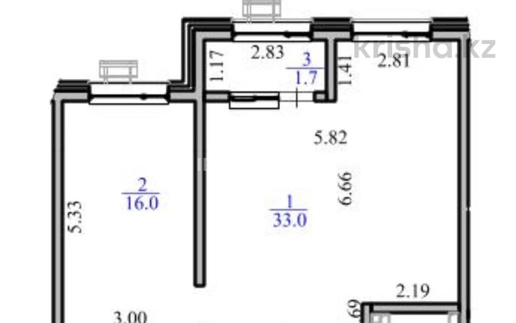 2-комнатная квартира · 50.7 м² · 7/9 этаж, Райымбека 241 за 37.5 млн ₸ в Алматы, Жетысуский р-н — фото 2