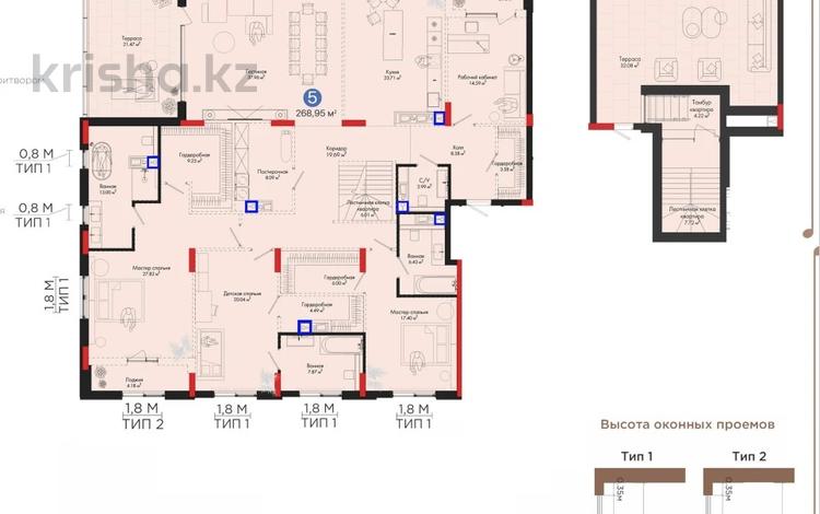 5-комнатная квартира, 268.95 м², 7/7 этаж, переулок Тасшокы 4 за ~ 291.8 млн 〒 в Астане, Есильский р-н — фото 2