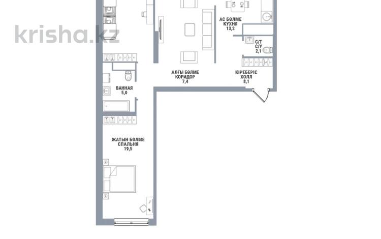 3-комнатная квартира · 98.5 м² · 15/16 этаж, Каныша Сатпаева 90/55Б — БЕЗ КОМИССИИ за ~ 69.9 млн ₸ в Алматы, Бостандыкский р-н — фото 2