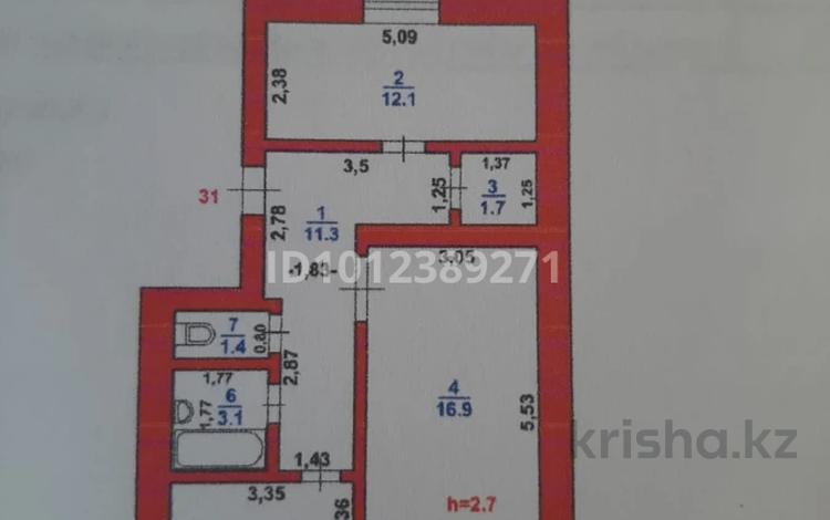 2-комнатная квартира · 57.3 м² · 1/5 этаж, Тәуелсіздік 43 за 16.2 млн 〒 в  — фото 2