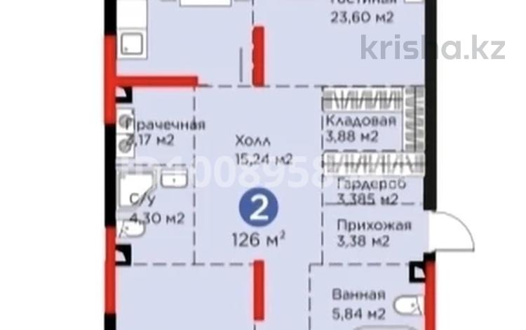 3-комнатная квартира · 126 м² · 2/3 этаж, мкр Рахат, Култобе 1/2 за 185 млн 〒 в Алматы, Наурызбайский р-н — фото 2