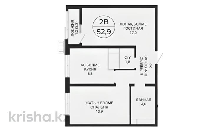 2-комнатная квартира · 52.9 м² · 2/16 этаж, Мангилик Ел 74 — БЕЗ КОМИССИИ за ~ 28.6 млн ₸ в Астане, Есильский р-н — фото 14