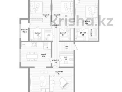 4-комнатная квартира · 156 м² · 3/9 этаж, Аль-Фараби — Горячее предложение за 309 млн ₸ в Алматы
