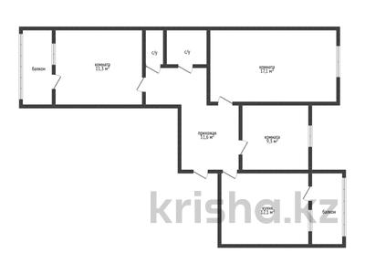 3-комнатная квартира · 67.2 м² · 5/5 этаж, 6 микрорайон 1 за 28 млн ₸ в Костанае