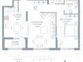 2-комнатная квартира · 69.62 м² · 3/12 этаж, По ул. Ханов Керея и Жанибека, напротив Президентского парка за ~ 55 млн ₸ в Астане
