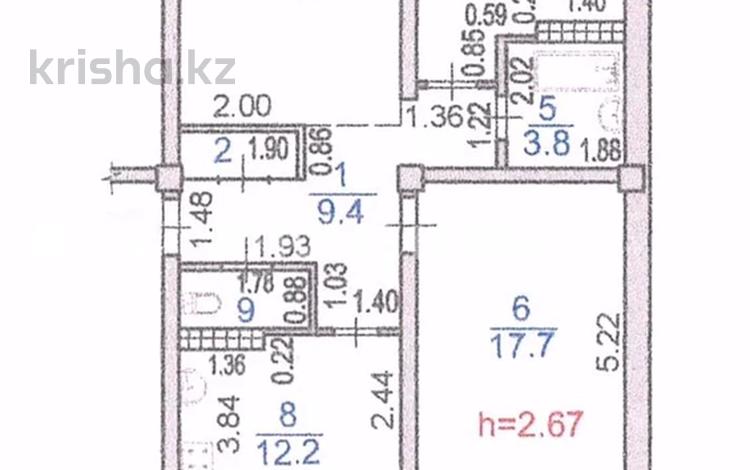 3-комнатная квартира · 73.6 м² · 9/9 этаж, Райымбека 245 за 45 млн ₸ в Алматы, Жетысуский р-н — фото 2