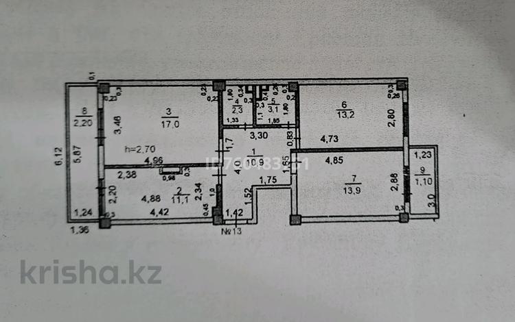 3-комнатная квартира · 74 м² · 5/5 этаж, Ұлы дала 8 за 23 млн ₸ в Таразе — фото 2