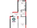 2-комнатная квартира · 63.59 м², Шамши Калдаяков 30 за 30.5 млн ₸ в Астане — фото 19