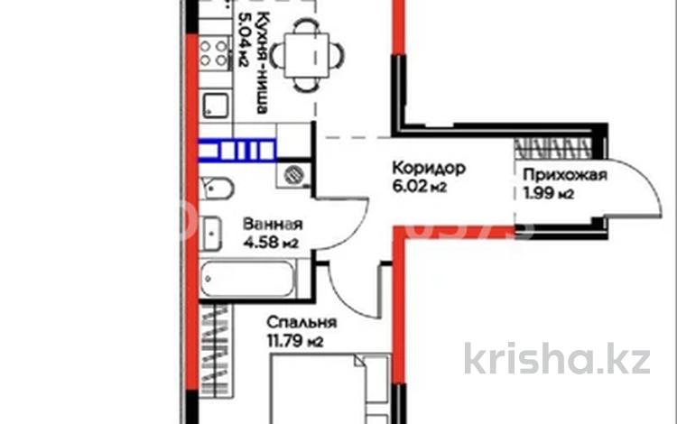 2-комнатная квартира · 44.3 м² · 3/6 этаж, Кайрат микрорайон 716/16 — Мкр Кайрат за 33.5 млн ₸ в Алматы, Турксибский р-н — фото 3