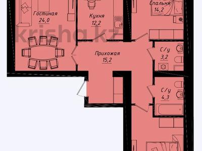 3-комнатная квартира · 93 м² · 3/12 этаж, Пересечение ул Казыбек Би и Е75,Е77 (рядом с пересечением улиц Туран и Улы дала) 40 за 50 млн ₸ в Астане, Нура р-н