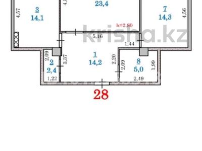 2-бөлмелі пәтер · 76 м² · 6/9 қабат, Асар-2 ш/а 1739/1 — Вдоль Алматинской трассы, бағасы: 33 млн ₸ в Шымкенте, Абайский р-н