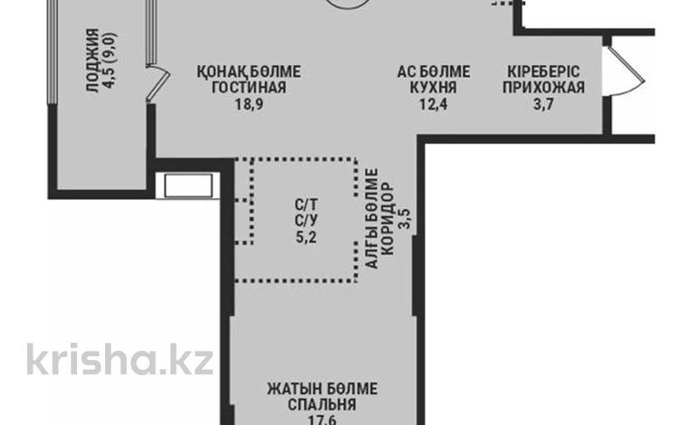2-бөлмелі пәтер · 65.8 м² · 3/3 қабат, Кенесары хана 43/7, бағасы: ~ 78.7 млн ₸ в Алматы, Ауэзовский р-н — фото 2