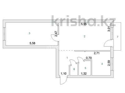 2-комнатная квартира · 44.8 м² · 5/5 этаж, Бараева 10/1 за 23 млн ₸ в Астане, р-н Байконур