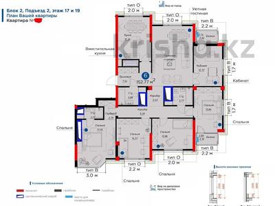 6-бөлмелі пәтер, 147 м², 17/19 қабат, Наркескен 3, бағасы: 127 млн 〒 в Астане