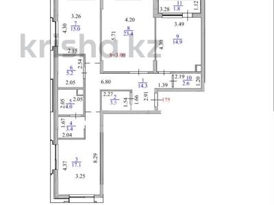 3-комнатная квартира · 105.2 м² · 2/12 этаж, Е900 6 за 110 млн ₸ в Астане, Нура р-н
