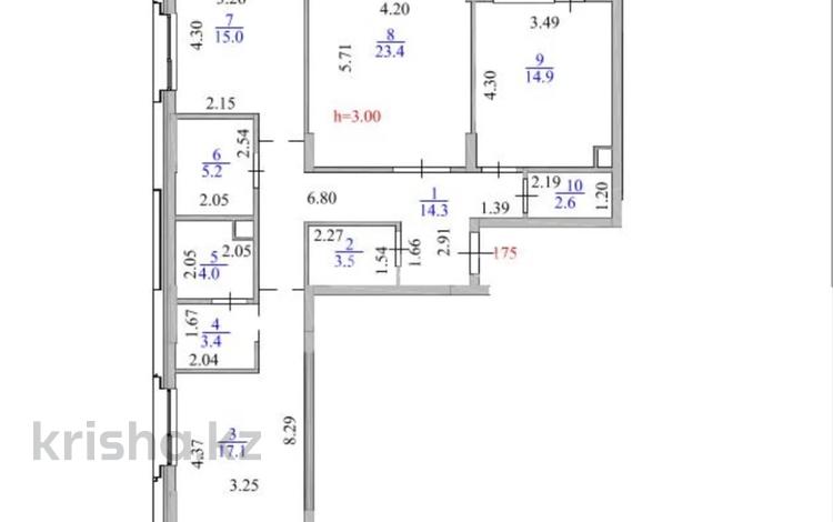 3-комнатная квартира · 105.2 м² · 2/12 этаж, Е900 6 за 110 млн ₸ в Астане, Нура р-н — фото 2