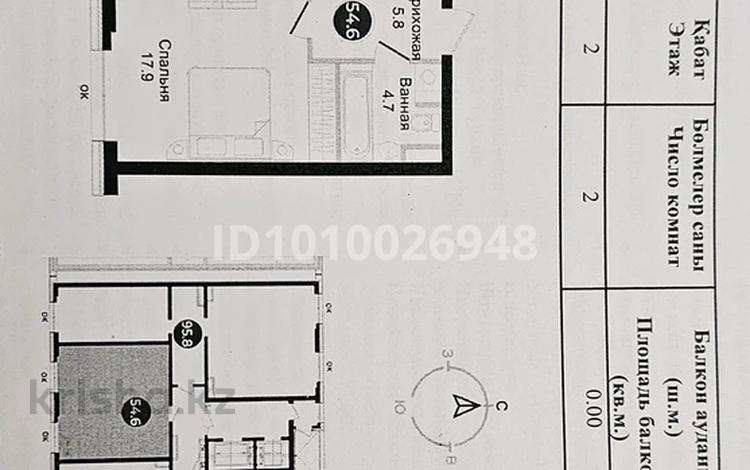 2-комнатная квартира · 54.6 м² · 2/11 этаж, Сагадат Нурмагамбетов 71 за 48 млн ₸ в Алматы, Медеуский р-н — фото 2
