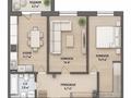 2-бөлмелі пәтер · 55 м² · 6/7 қабат, Береке шағын ауданы 142/1, бағасы: 35 млн ₸ в Костанае, Микрорайон Береке