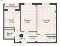 2-бөлмелі пәтер · 67.7 м² · 4/9 қабат, Султан Бейбарыс 437, бағасы: 25.5 млн ₸ в Атырау