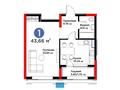 1-комнатная квартира · 43.66 м², Кайым Мухамедханов 6/1 за ~ 33 млн 〒 в Астане, Нура р-н — фото 2