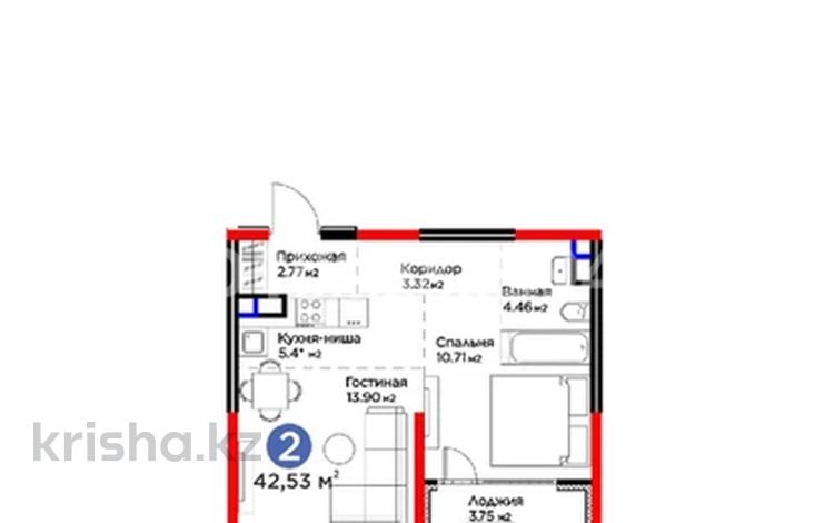 2-комнатная квартира · 42.53 м² · 4/4 этаж, Кульджинский тр-т 80/1 за 49 млн ₸ в Алматы, Медеуский р-н — фото 2