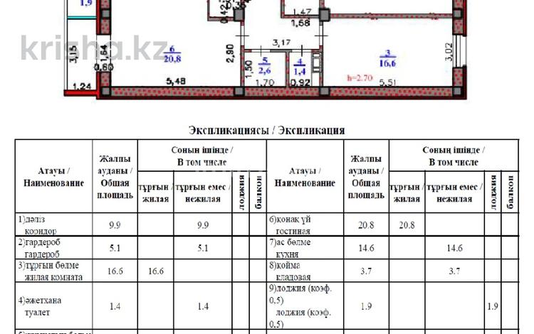 2-комнатная квартира · 76.6 м² · 2/9 этаж, Абая 244 за 33 млн ₸ в Уральске — фото 3