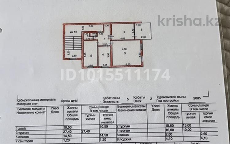 3-бөлмелі пәтер · 85.9 м² · 2/5 қабат, Нұрсәт ш/а — Начало аллеи, бағасы: 32 млн ₸ в Шымкенте, Каратауский р-н — фото 2