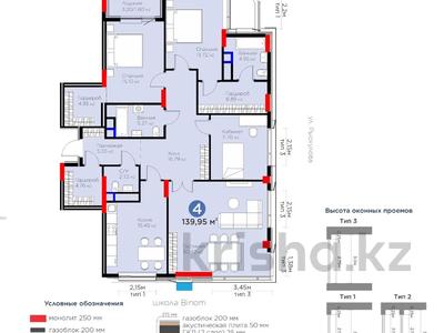 4-бөлмелі пәтер · 140 м² · 3/12 қабат, Турар Рыскулов 18, бағасы: 110 млн ₸ в Астане, Есильский р-н