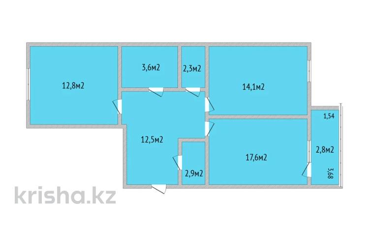 2-комнатная квартира · 68.6 м² · 8/9 этаж, курганская 2В за 28 млн 〒 в Костанае — фото 2
