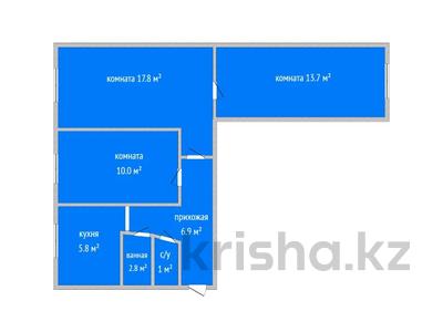 3-комнатная квартира · 57.1 м² · 1/5 этаж, Ленина 9 за 15.5 млн ₸ в Костанае