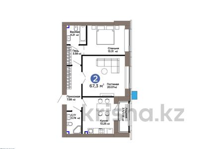 2-бөлмелі пәтер · 67 м² · 8/12 қабат, Е-899 5/1, бағасы: 60.6 млн ₸ в Астане, Нура р-н