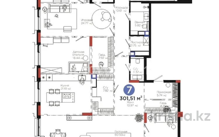 7-комнатная квартира · 301 м² · 3/7 этаж, Тасшокы, 4​ 4 за 450 млн ₸ в Астане, Алматы р-н — фото 12