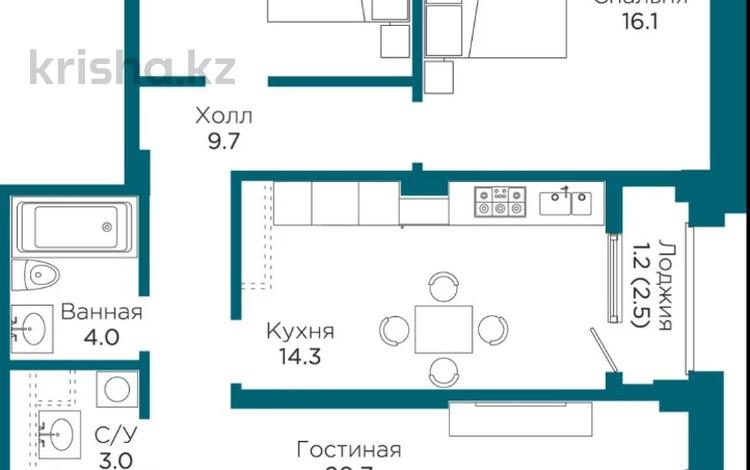 3-комнатная квартира, 88 м², 7/8 этаж, 9 за 50 млн 〒 в Астане, Алматы р-н — фото 2