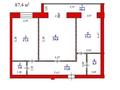 2-комнатная квартира · 87.4 м², Кеменгер 41 за ~ 25.3 млн ₸ в Уральске — фото 2