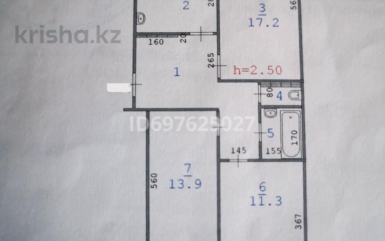 3-бөлмелі пәтер, 70 м², 3/5 қабат, мкр 8, Рыскулова, Молдагулова — Молдагулова, бағасы: 22.9 млн 〒 в Актобе, мкр 8 — фото 2