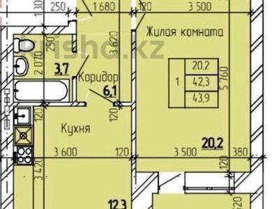 1-комнатная квартира, 43.9 м², 4/5 этаж, Дорожная 3 за ~ 12.3 млн 〒 в 