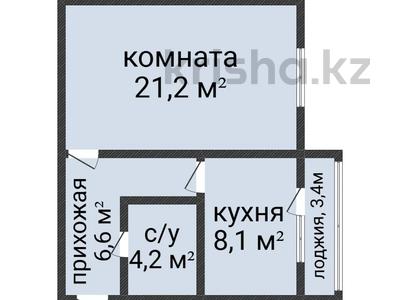 1-бөлмелі пәтер · 40.9 м² · 4/4 қабат, Мкр.Северный 5, бағасы: 16 млн ₸ в 