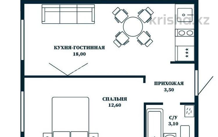 1-комнатная квартира · 36.8 м² · 7/10 этаж, Мухамедханова за 17.5 млн ₸ в Астане, Нура р-н — фото 2