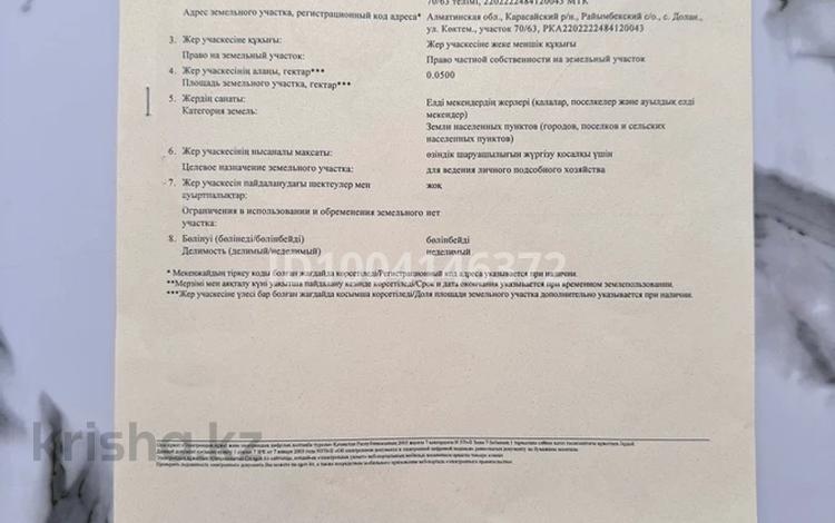 Жер телімі · 4 сотық, Коктем к 70/63, бағасы: 16 млн ₸ в Долане — фото 2