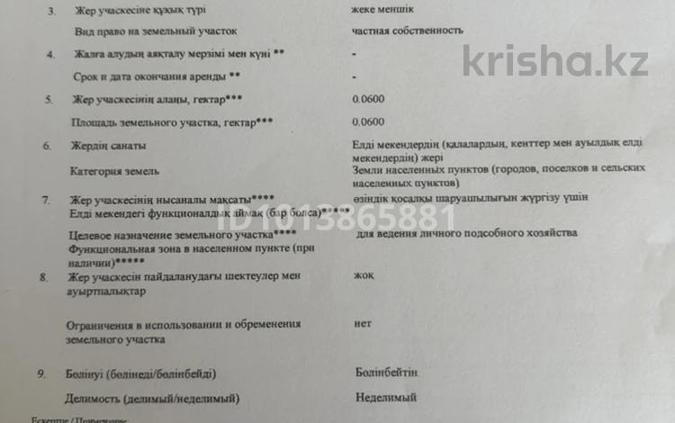 Участок · 6 соток, Ынтымак 28/28 за 25 млн ₸ в Жанатурмысе — фото 2