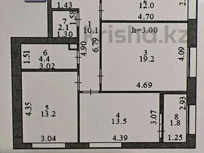 3-бөлмелі пәтер · 76.3 м² · 8/9 қабат, Сыганак 12, бағасы: 43.8 млн ₸ в Астане, Нура р-н
