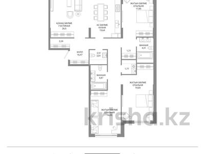 4-бөлмелі пәтер · 134.1 м² · 3 қабат, А 32 — БЕЗ КОМИССИИ!!!, бағасы: ~ 128.9 млн ₸ в Астане, Сарайшык р-н