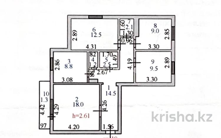 4-бөлмелі пәтер · 79.4 м² · 4/9 қабат, Абылайхана 49, бағасы: 40 млн ₸ в Астане, Алматы р-н — фото 2