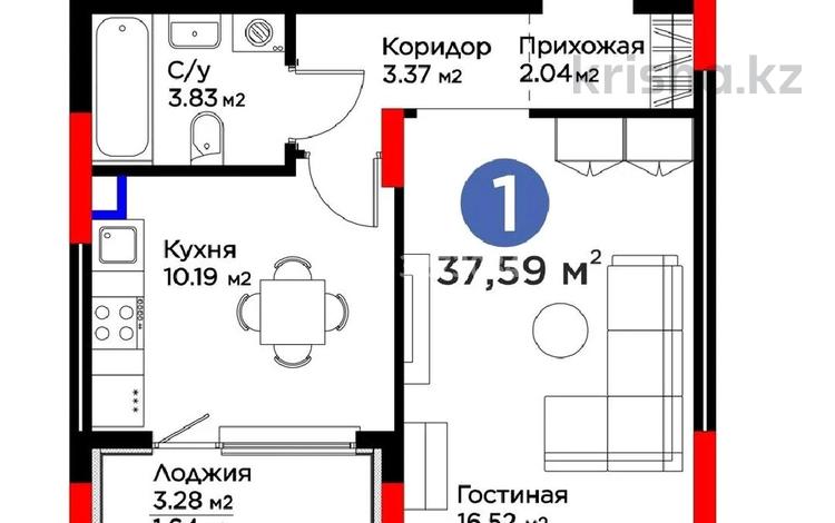 1-бөлмелі пәтер · 37 м² · 2/9 қабат, Нұрсая ш/а., Абулхайр-хана 69/3, бағасы: 27 млн ₸ в Атырау, мкр Нурсая — фото 2