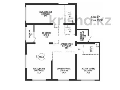 4-комнатная квартира · 162 м² · 19 этаж, Аль-Фараби 41 — Сейфуллина за ~ 141.4 млн ₸ в Алматы, Бостандыкский р-н