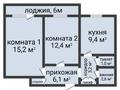 2-комнатная квартира · 53.2 м² · 3/9 этаж, Пушкина 175 за 23.5 млн ₸ в Костанае — фото 2