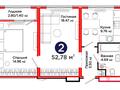 2-бөлмелі пәтер · 52.78 м², С 902 8, бағасы: ~ 33 млн ₸ в Астане, Сарыарка р-н — фото 3
