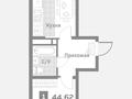 1-комнатная квартира · 47.6 м² · 5 этаж, Кульджинский тракт — Бухтарминская за 26 млн ₸ в Алматы, Турксибский р-н